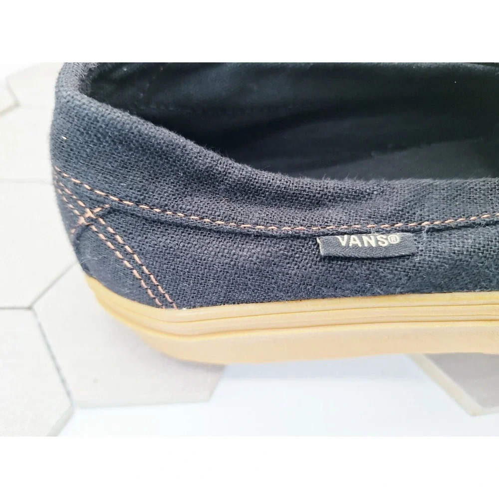 Vans Style 53 Heavy Canvas Black Gum Lug Sole Loafer Shoes Men's Size 11 Sneaker